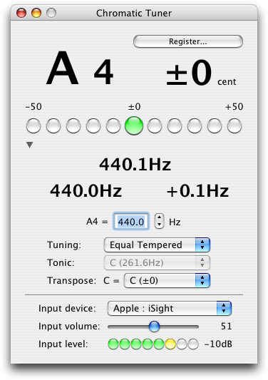 chromatic tuner screenshot