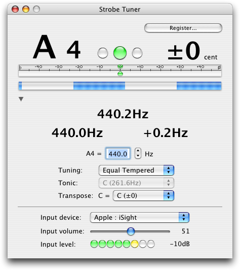 strobe tuner screenshot