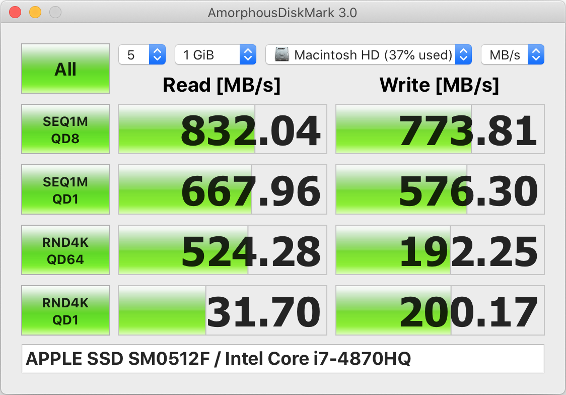 for macOS - measures storage read/write performance